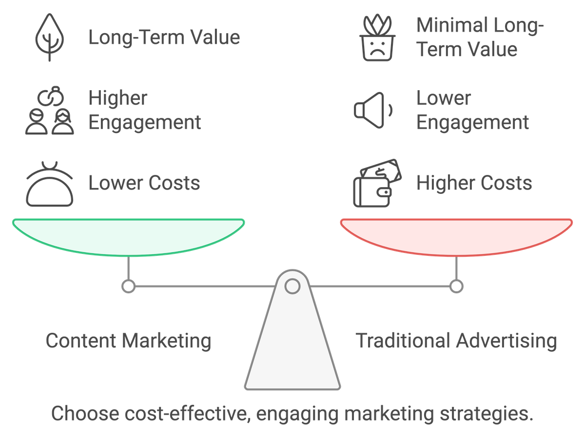 Content Marketing vs. Traditional Advertising - infographic